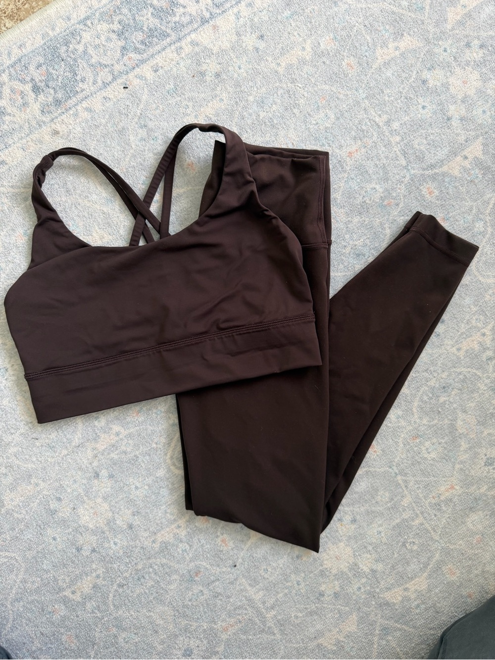 lululemon athletica Brown Crisscross Sports Bra and High-Rise Leggings